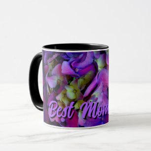 Magenta Purple blue yellow Hydrangeas flowers mom Mug