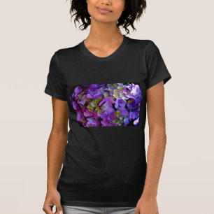 Magenta Purple blue yellow Hydrangeas flowers T-Shirt