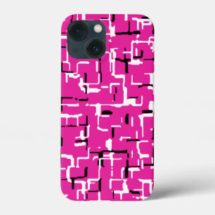 Magenta Purple Pink Black White iPhone 13 Mini Case