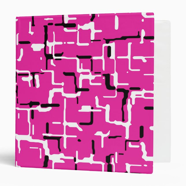 Magenta Purple Pink Black White COOL Pattern Binder (Front/Inside)