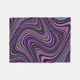 Magenta Purple Pink Navy Pattern Fleece Blanket