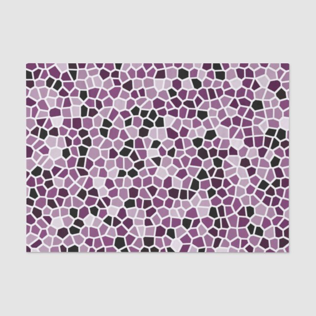 Magenta Purple Pink Stained Glass Pattern Tissue Paper (Front)
