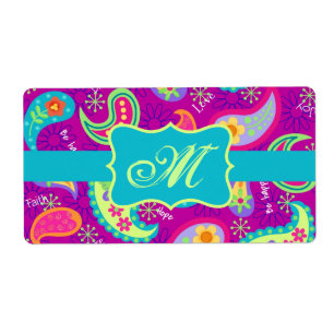 Magenta Purple Turquoise Modern Paisley Pattern
