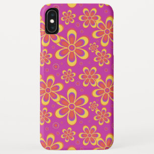 Magenta Purple Yellow Groovy Flower Pattern iPhone XS Max Case