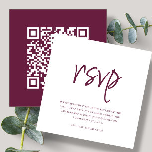 Magenta QR Code Wedding RSVP Enclosure Card
