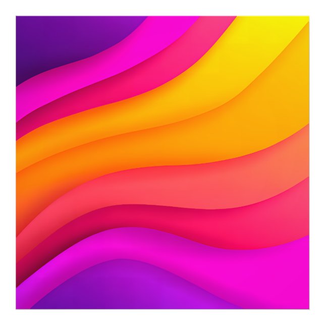 Magenta Rainbow Waves Photo Print (Front)