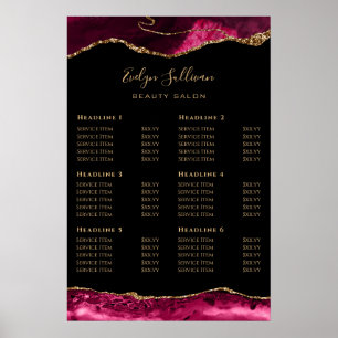 Magenta Red Gold Agate Prix Liste Poster