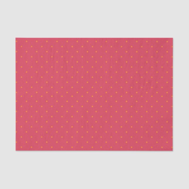 Magenta Red Pink With Goldfish Orange Spots  Tissue Paper (Front)