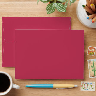 Magenta Red Wedding Simple Elegant Modern Trendy Envelope