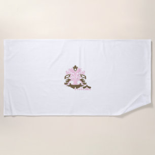 Magenta-Red, Yellowish Orange decorative Beach Towel