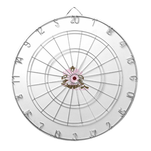 Magenta-Red, Yellowish Orange  decorative Dartboard (Front)