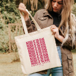 Magenta Retro Personalized Mother of The Bride Tote Bag<br><div class="desc">Are you looking for the perfect personalized gift? Look no further than our magenta pink fun retro boho personalized mother of the bride tote bag! This tote is perfect for any bride-to-be who wants to show off her personality and style on her big day. Plus, it makes a great bridal...</div>