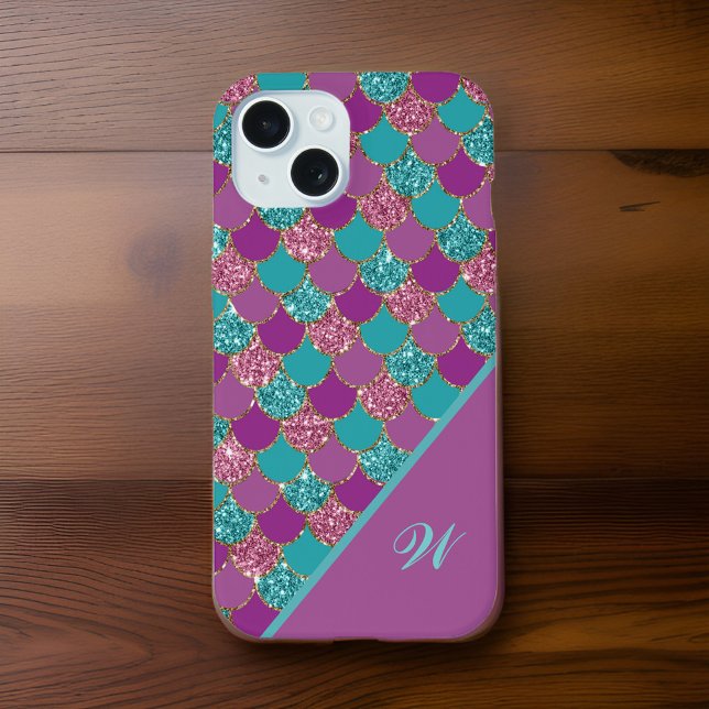 Magenta rose et Turquoise échelle de sirène avec i (Créateur téléchargé)