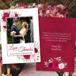 Magenta Rose Roses Aimer Merci Mariage Photo Note