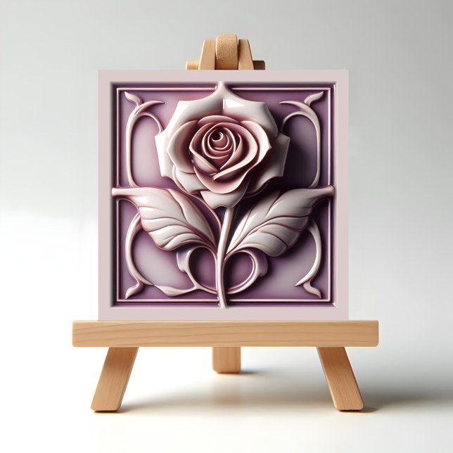 Magenta Rose Tile (Magenta Rose on easel display)