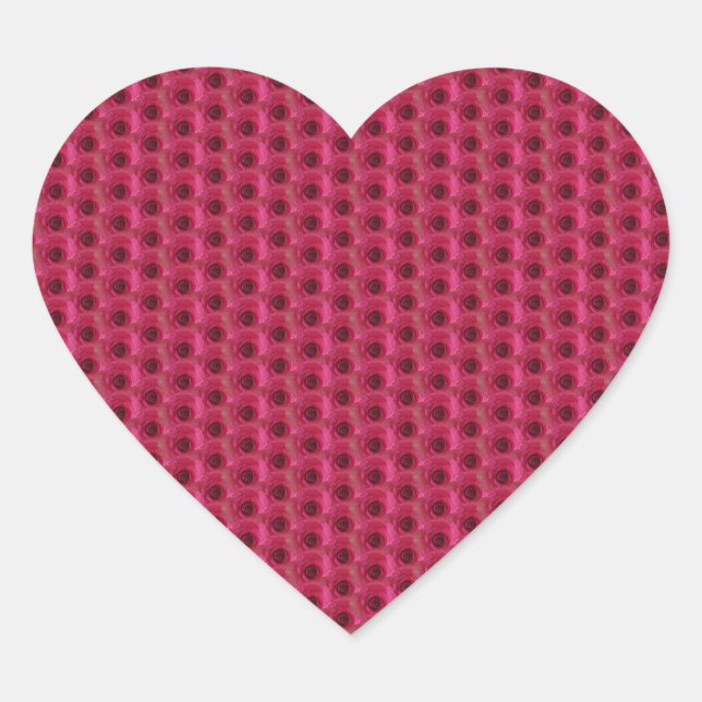 Magenta Roses Heart Sticker (Front)