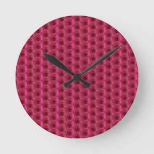 Magenta Roses  Round Clock