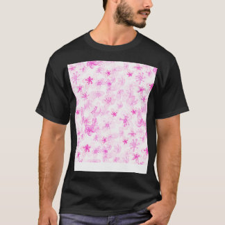 Magenta Sakura Cherry Blossom Pattern T-Shirt