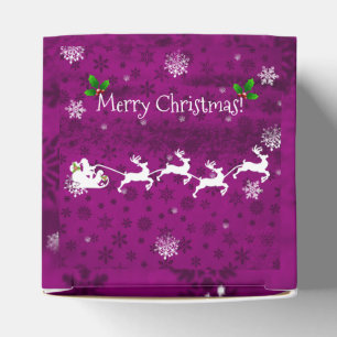 Magenta Santa's Sleigh and Reindeer Favour Box