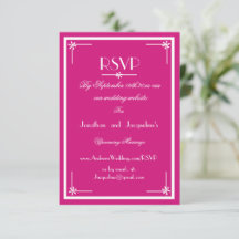 Magenta script email site internet Mariage carte R