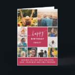 Magenta simple birthday 10 photo collage grid card<br><div class="desc">Modern magenta birthday salmon pink10 photo collage grid with editable colours and modern typography.</div>