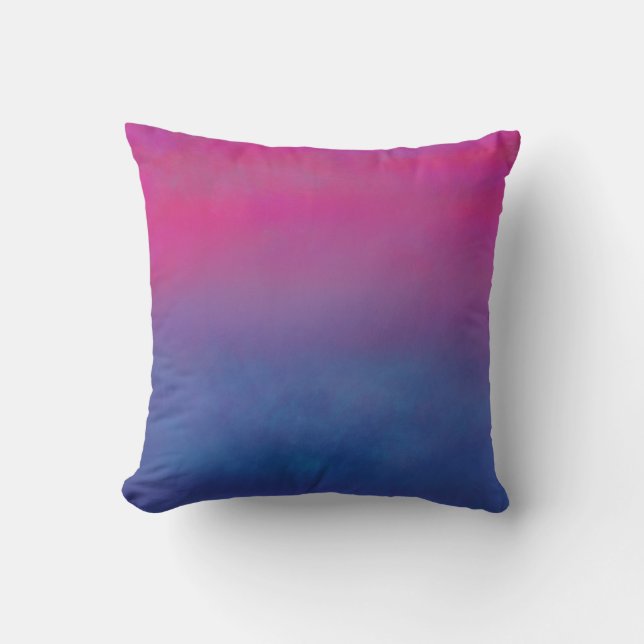 Magenta Sky Abstract Landscape Throw Pillow (Front)