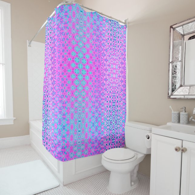 Magenta, Sky Blue and Navy Geometric (In Situ)