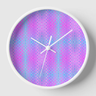 Magenta, Sky Blue and Navy Geometric Clock