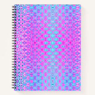 Magenta, Sky Blue and Navy Geometric Notebook
