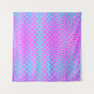 Magenta, Sky Blue and Navy Geometric Tapestry