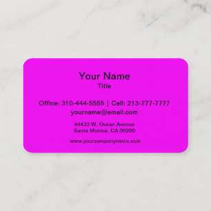 Magenta Solid Colour Business Card