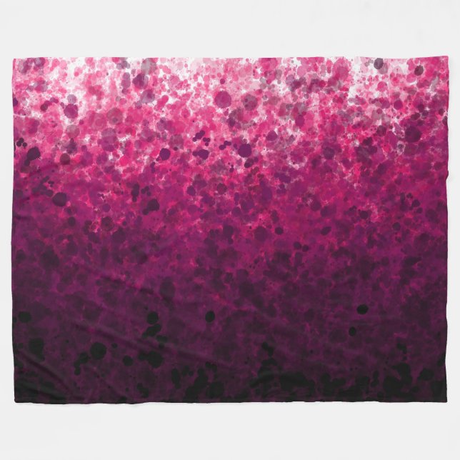 Magenta Spots - Fleece Blanket (Front (Horizontal))