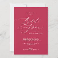 Magenta Sunset Elegant Calligraphy Bridal Shower