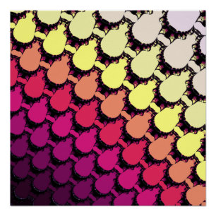 Magenta Sunset Ombre Geometric Bottle Fractal Poster
