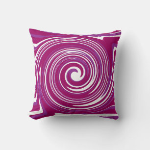 Magenta swirl pattern throw pillow
