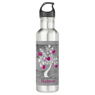 Magenta Tree of Hearts Personalized 710 Ml Water Bottle