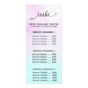 *~*  Magenta Turquoise Mint Black Glitter REIKI Rack Card