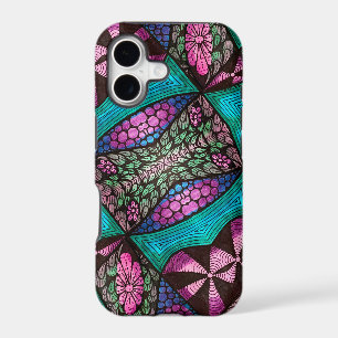 Magenta Turquoise Noir Violet Dessin Micro des Ann