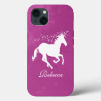 Magenta Unicorn coque iphone Coque personnalisé
