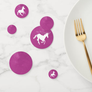 Magenta Unicorn Mariage Table Confetti