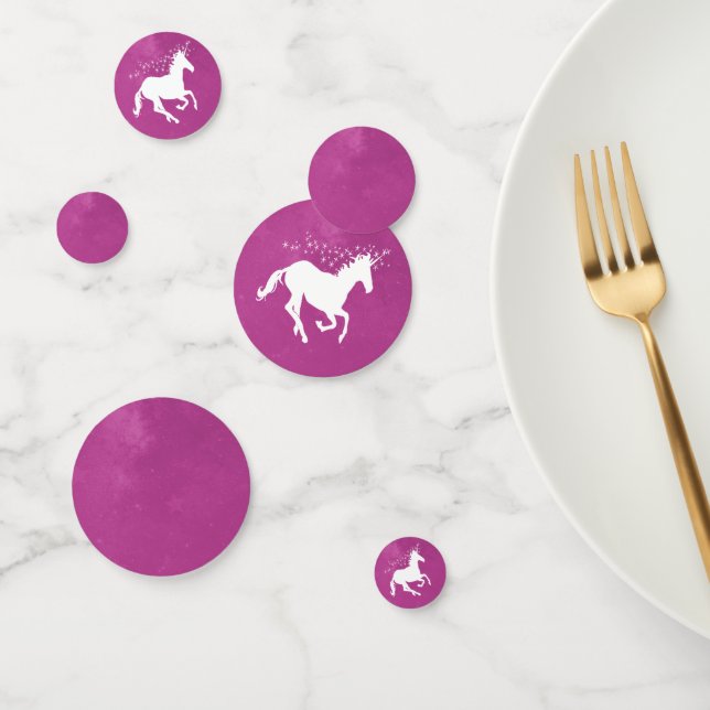 Magenta Unicorn Mariage Table Confetti (Groupe)