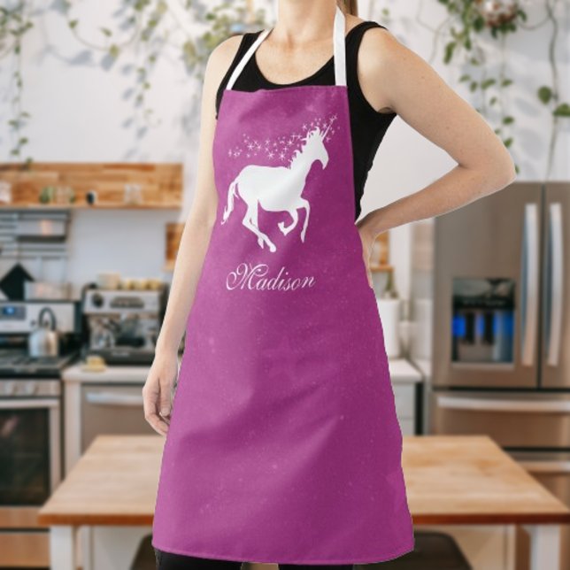 Magenta Unicorn Personalized Apron (Magenta Unicorn Personalized Apron)