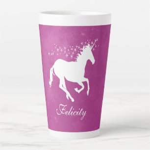 Magenta Unicorn Personalized Latte Mug