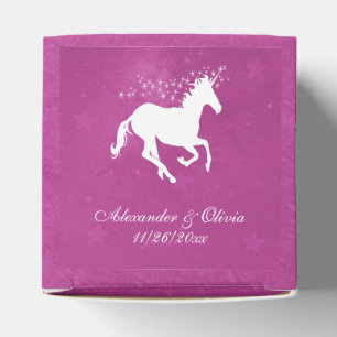 Magenta Unicorn Wedding Favour Box