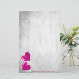 Magenta Valentine Hearts Personalized Stationery