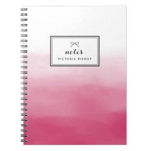Magenta Watercolor Ombre Personalized Notebook