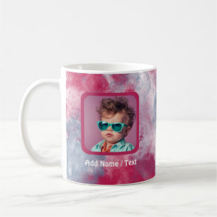 Magenta Watercolor Wash & Customizable Photo Mug