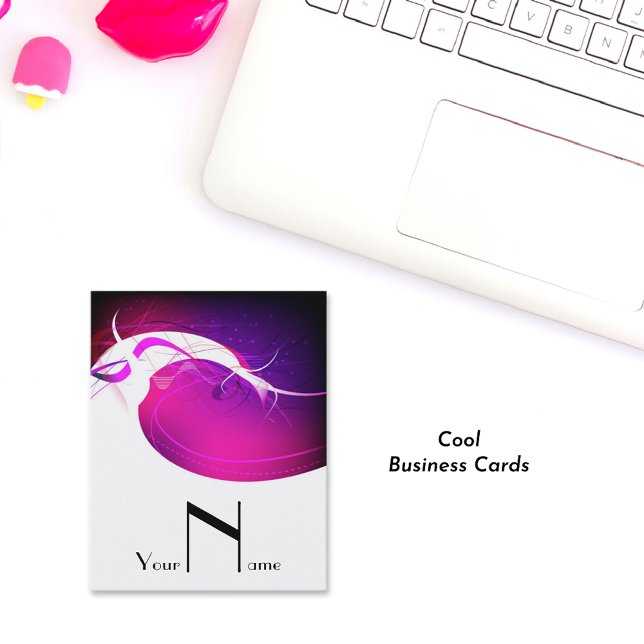 Magenta Waves Paris Abstract Pattern Business Card (Creator Uploaded)
