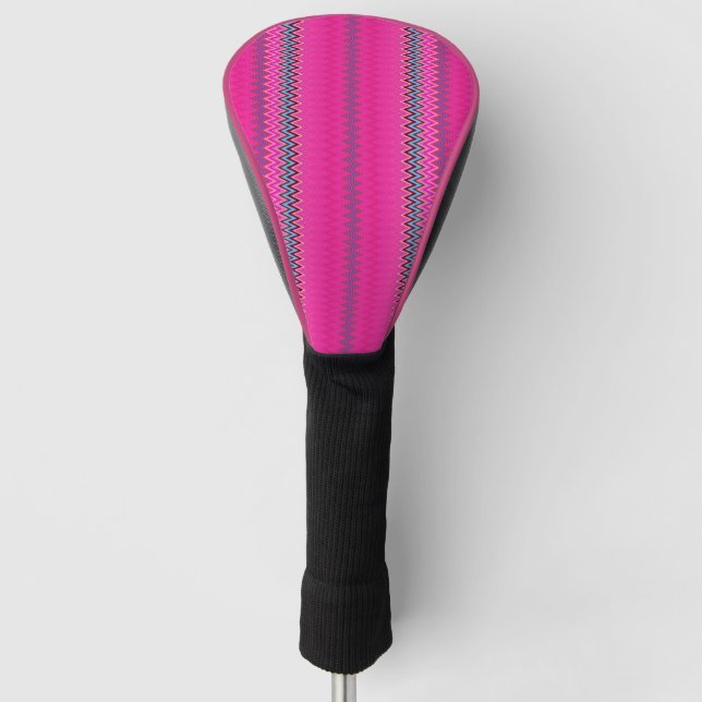 Magenta Wavy Pattern Golf Head Cover (Front)