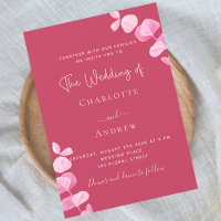 Magenta white eucalyptus wedding